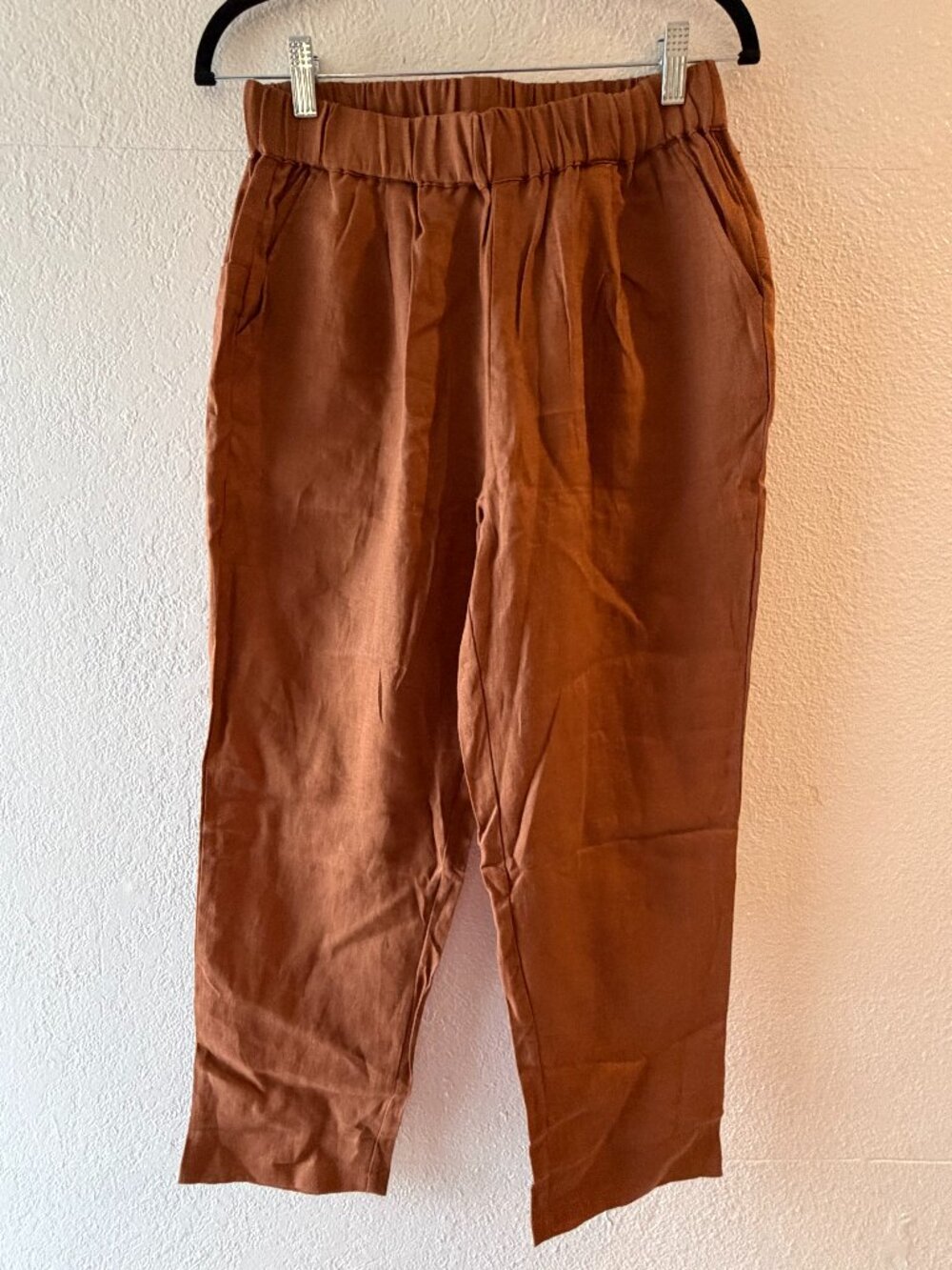NWT Lintico Brown Linen Pants, Size M
